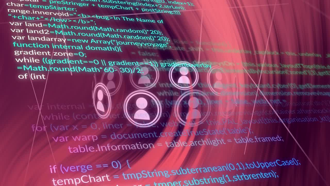 Animation of data processing over media icons