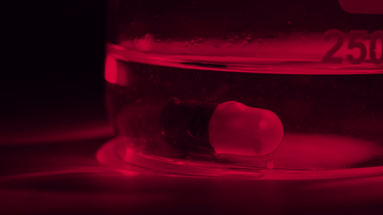 Red light experiment in a beaker