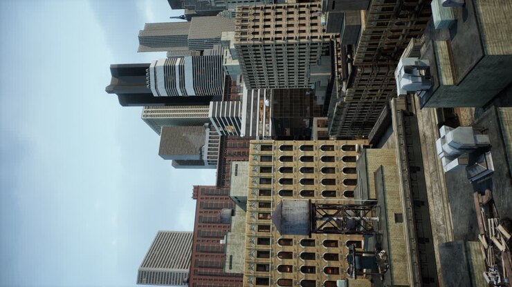 Vista verticale di Manhattan dal tetto