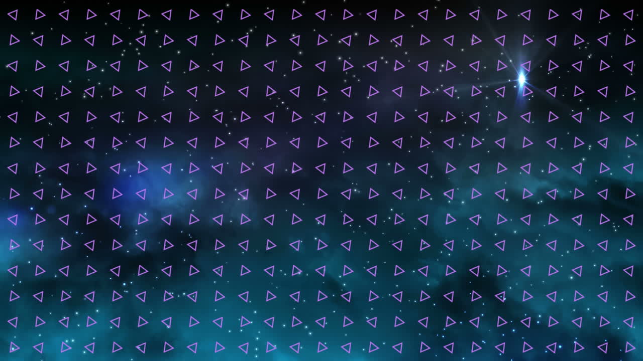 Animation of multiple rows of triangles moving in formation in seamless loop