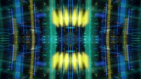volando a través de datos digitales de hologramas de matriz abstractos tecnológicos.