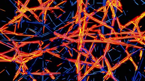 vibrant neon lines weaving and glowing, creating dynamic abstract pattern with luminous energy against deep dark background, generating electrifying visual experience