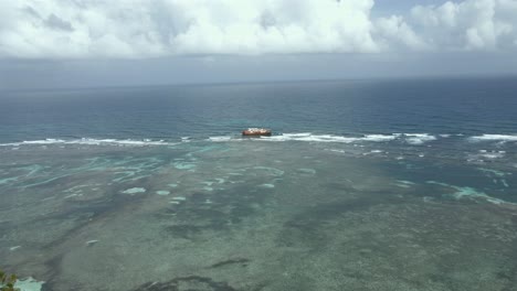 san blas islands panama caribbean sea shipwreck cruise ship abandoned, aerial drone