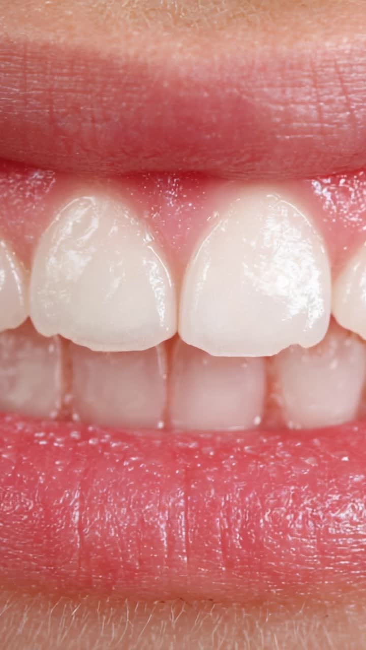 Close-Up View of Healthy Teeth and Gums Showcasing a Bright Smile, Emphasizing Oral Hygiene and Dental Aesthetics in a Clear and Vibrant Presentation