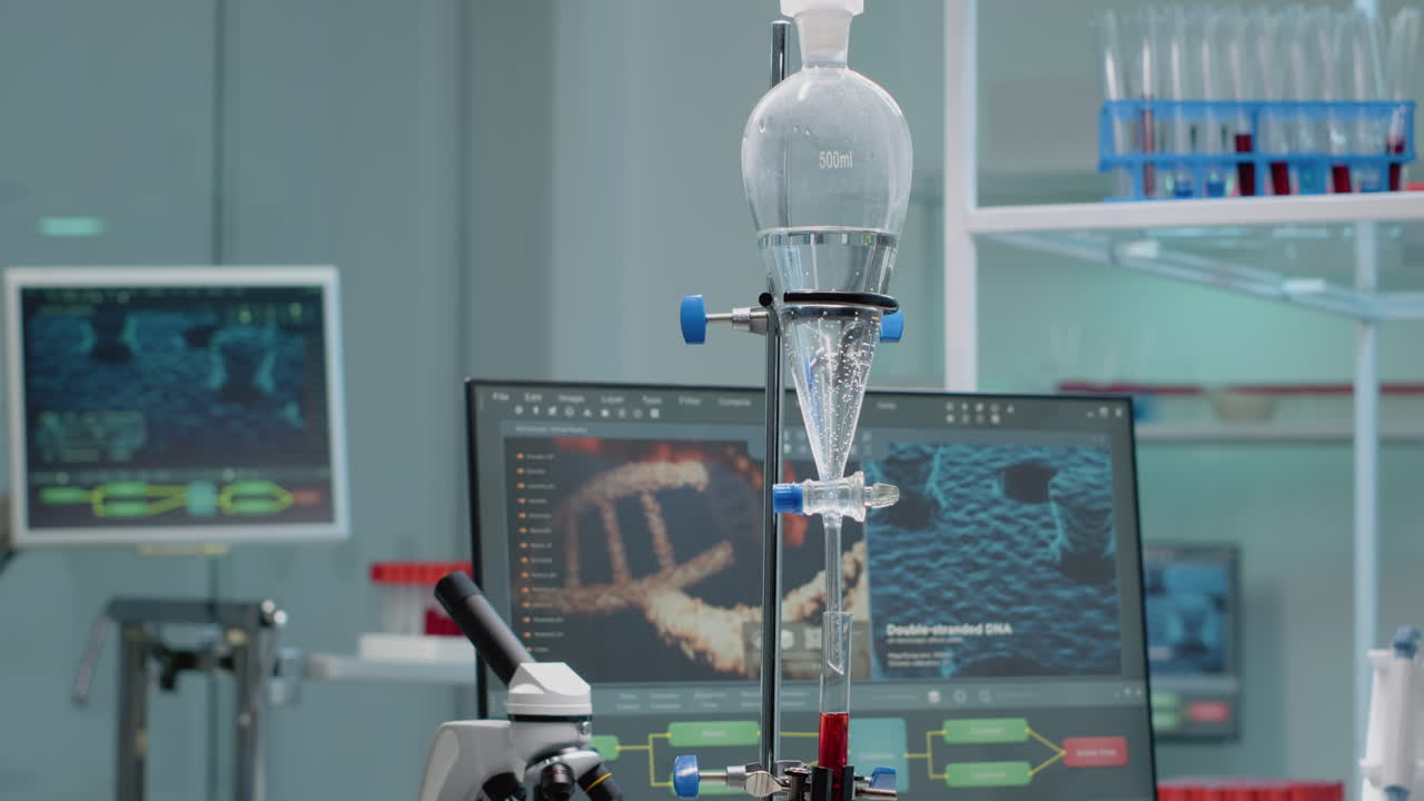 Laboratory with Scientific Equipment and DNA Analysis