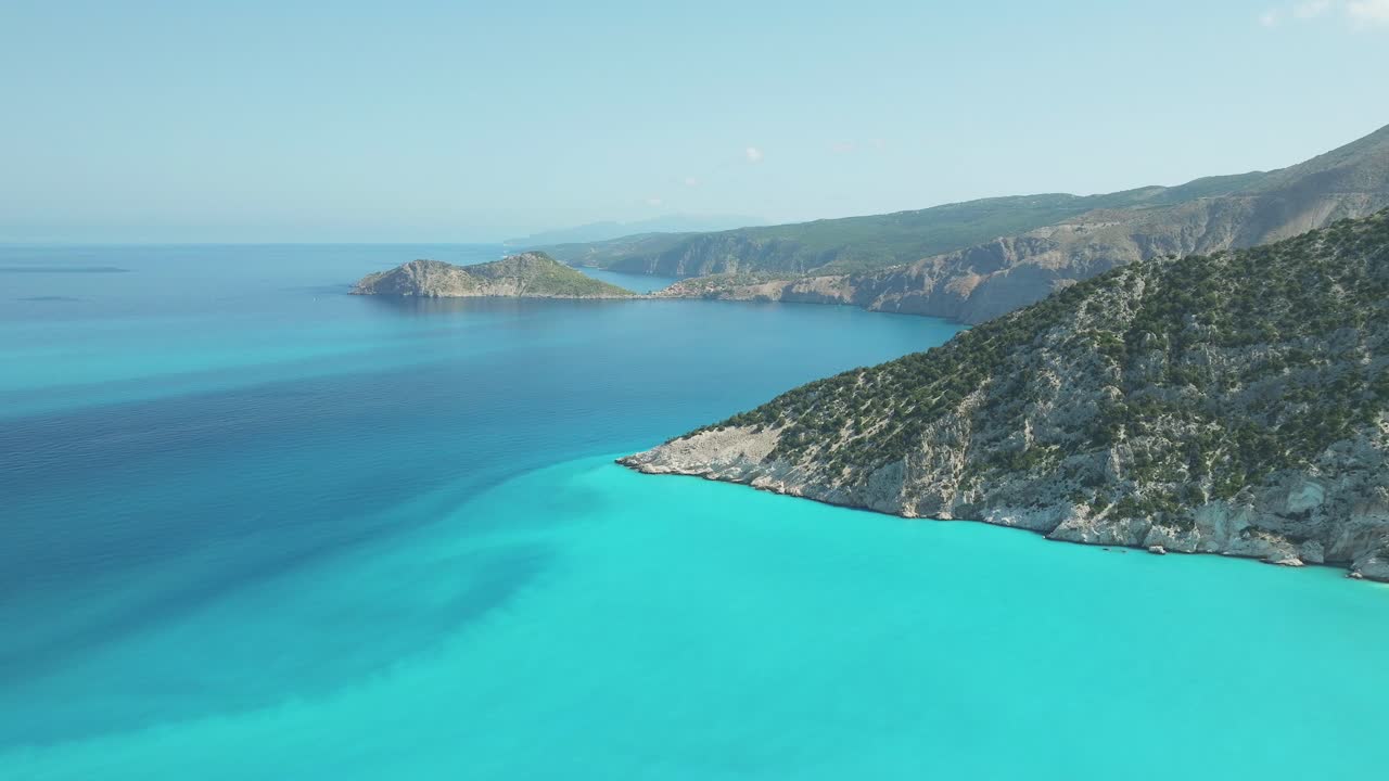 미르토스 해변, 아소스, 케팔로니아, 그리스 상공을 날아