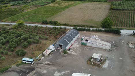 landfill rubbish dump aerial drone shot