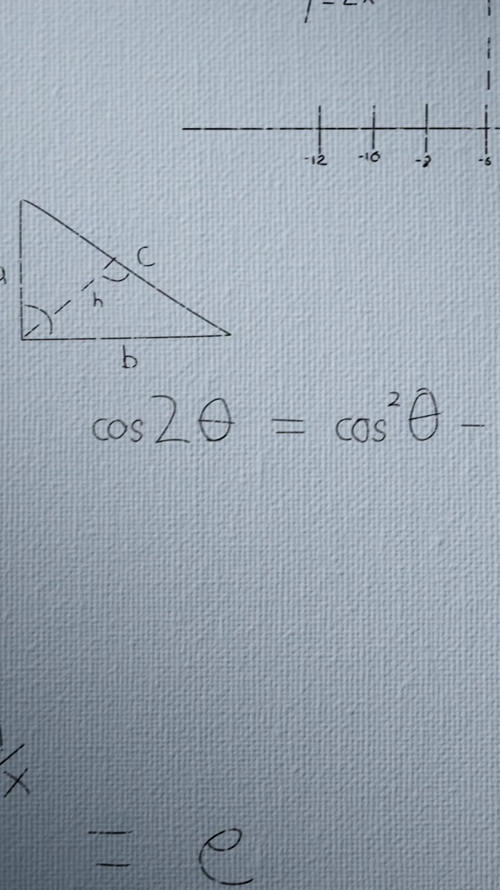 Animazione di equazioni matematiche su sfondo bianco