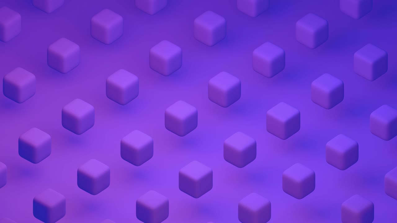 cubos púrpuras moviéndose en abstracto. vídeo de animación de bucle 3d en 4k ultra hd