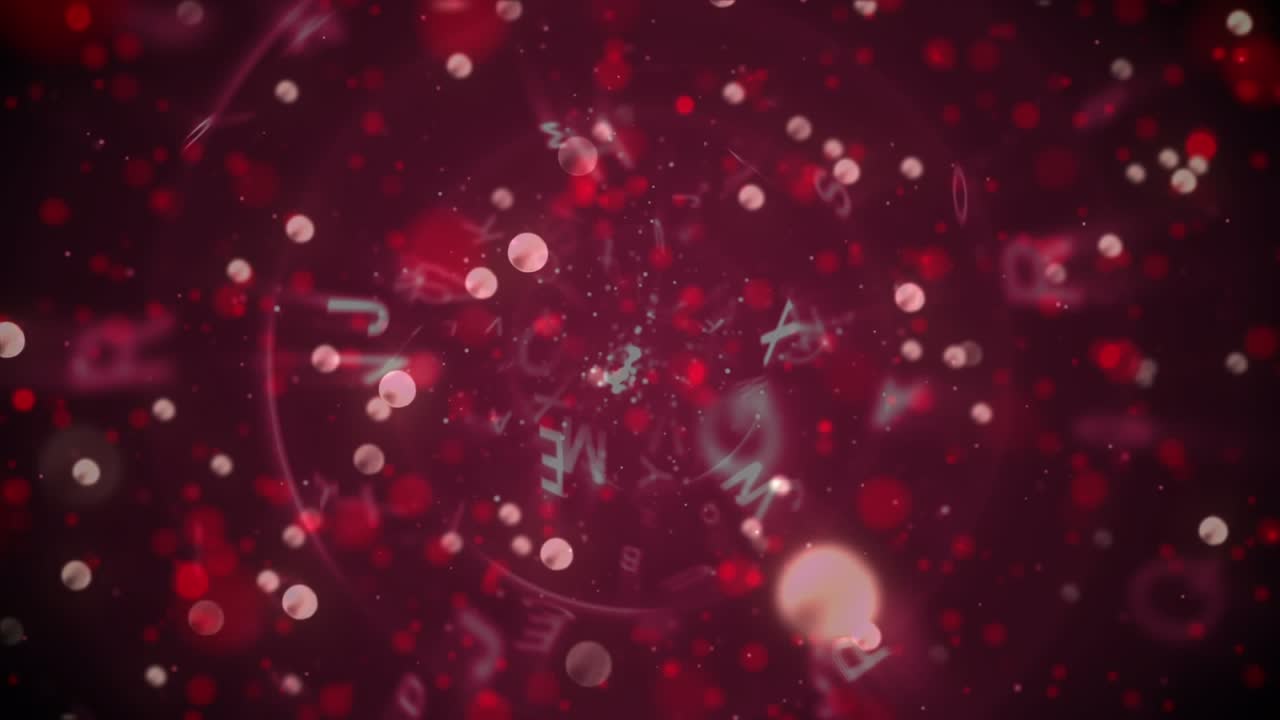 Animation of moving letters over spots