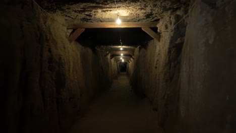 dark illuminated underground tunnel