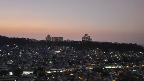 urban cityscape  view of powai vikhroli in mumbai city at sunset evening