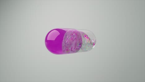 3d rendered purple and transparent capsule