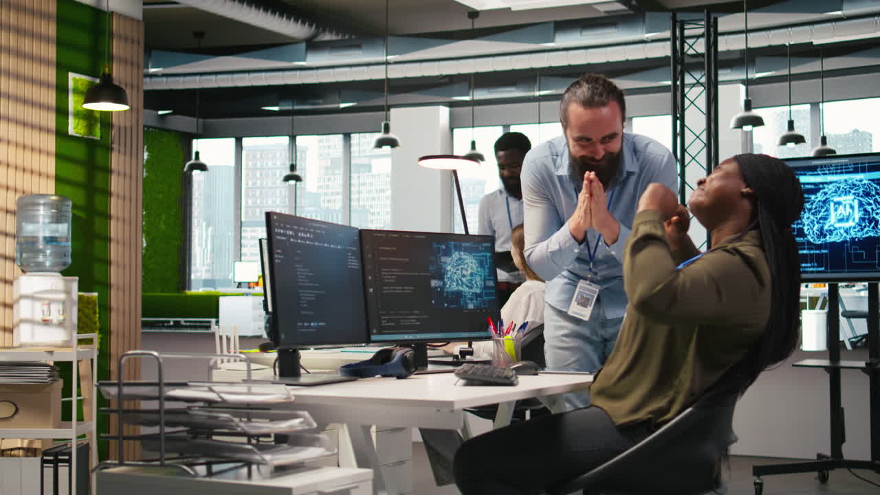 Joyous Colleagues Having Fun During Break, Concept Of Positive Office Culture