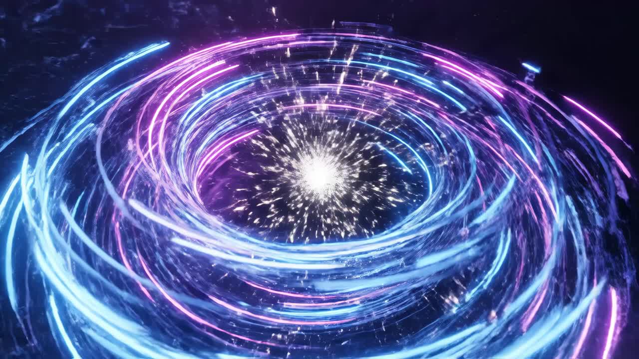 추상적인 네온 조명 터널