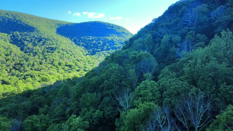 aerial drone video footage of summer time in the catskill mountains in new york’s hudson valley