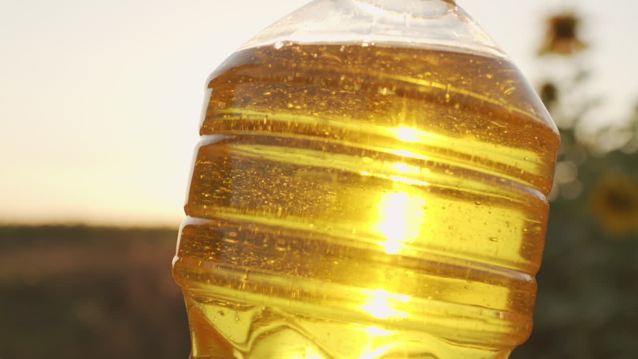 Extreme Closeup Of Sunflower Oil