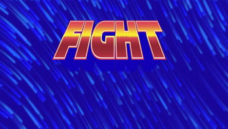 animation of fight text over neon pattern