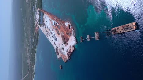 sitio de construcción de un nuevo puerto en cabo rojo, república dominicana, retrato aéreo