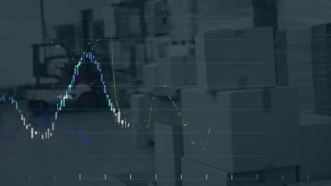 Animation-Von-Grafiken-Und-Finanzdaten-über-Dem-Lager