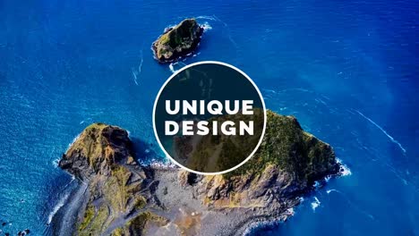 minimalist typography design of an island landscape