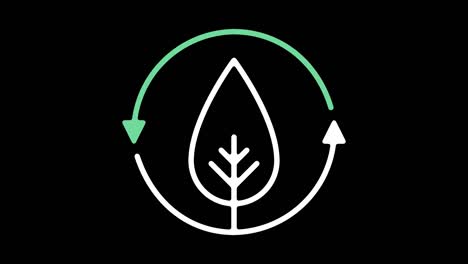 oxygen cycle line icon animation with alpha