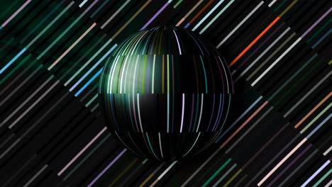 abstract 3d sphere with colorful lines and gradient background