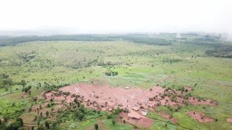 drone footage shows an area of the amazon rainforest deforested for soy planting