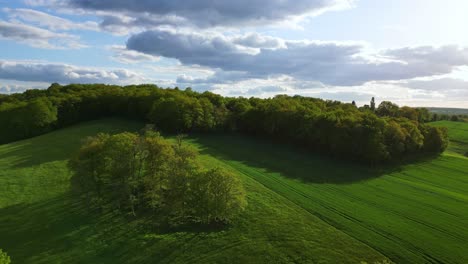 Beautiful-landscape-of-French-green-countryside,-Nouvelle-Aquitaine-in-France