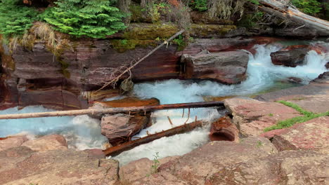 beautiful cascade flowing through the forest