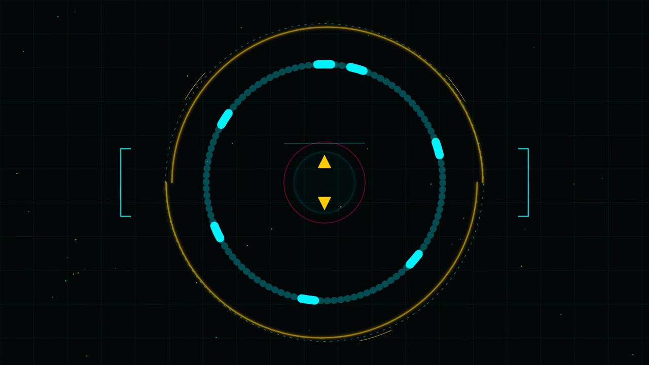 Interfaccia HUD Digitale Futuristica con Animazione di Caricamento Circolare Rotante