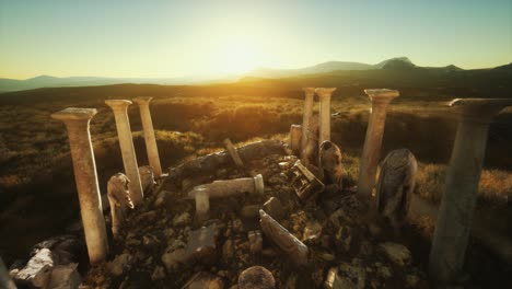 ruinas de un antiguo templo griego al atardecer