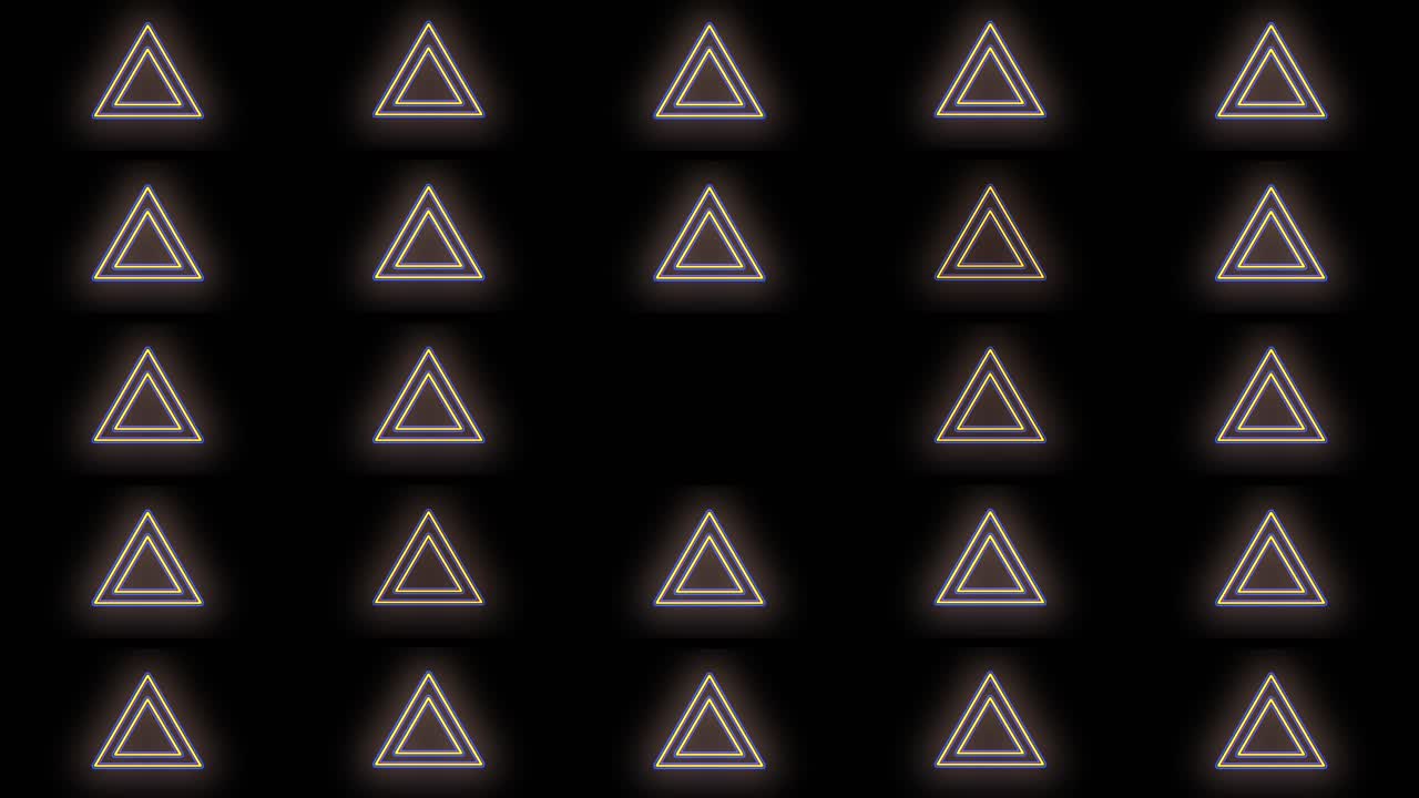 patrón geométrico de triángulos azul y amarillo neón