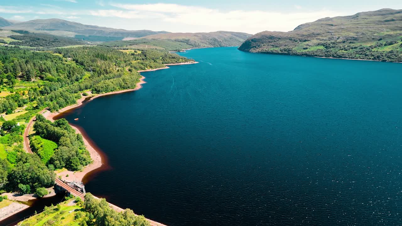 Scenic Lake Surrounded by Mountains and Forest