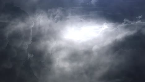 thunderstorm, flying through into the dark clouds