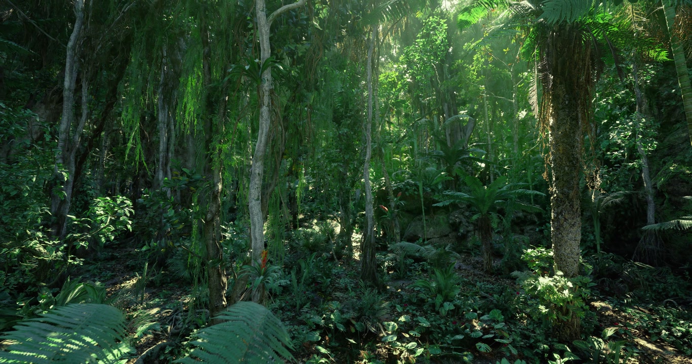 Radiant space filled with greenery and pathways for research activity