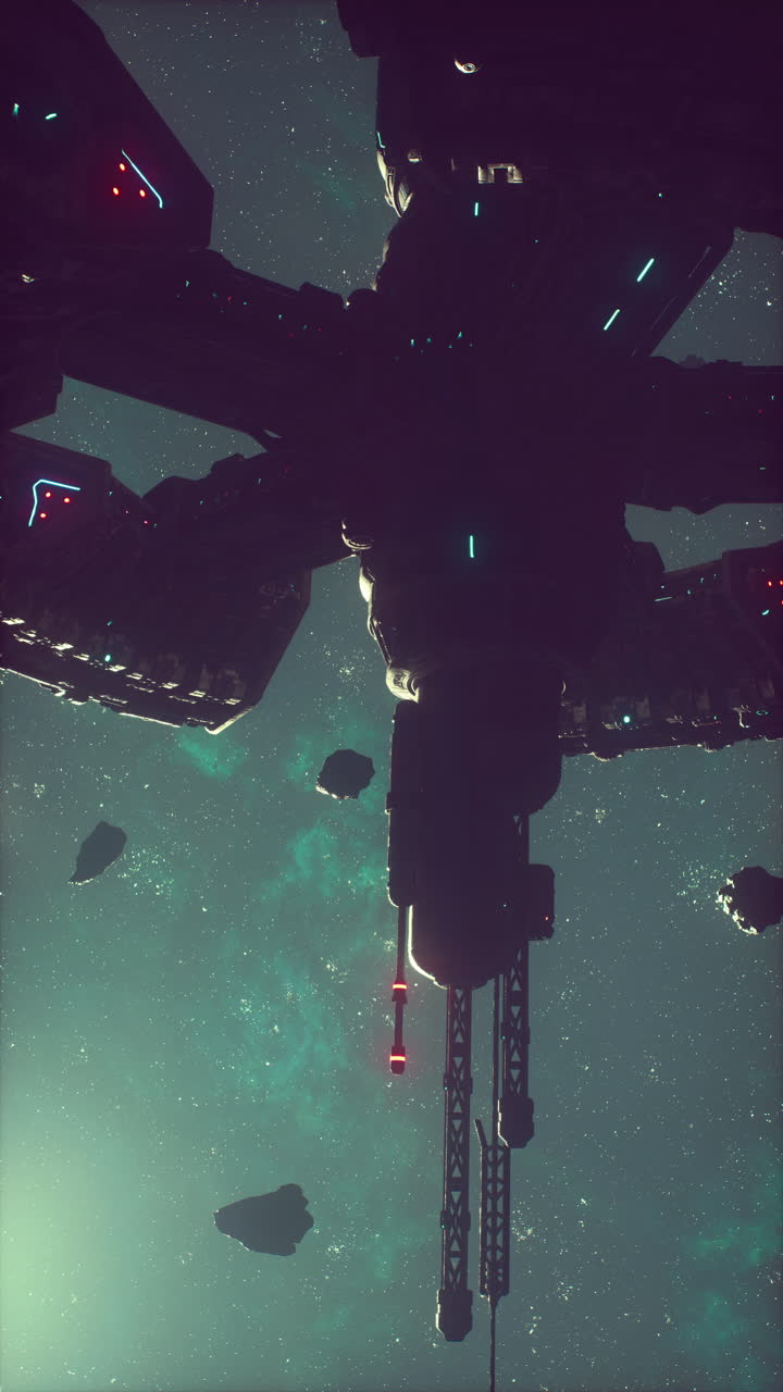 una estación espacial futurista en el espacio