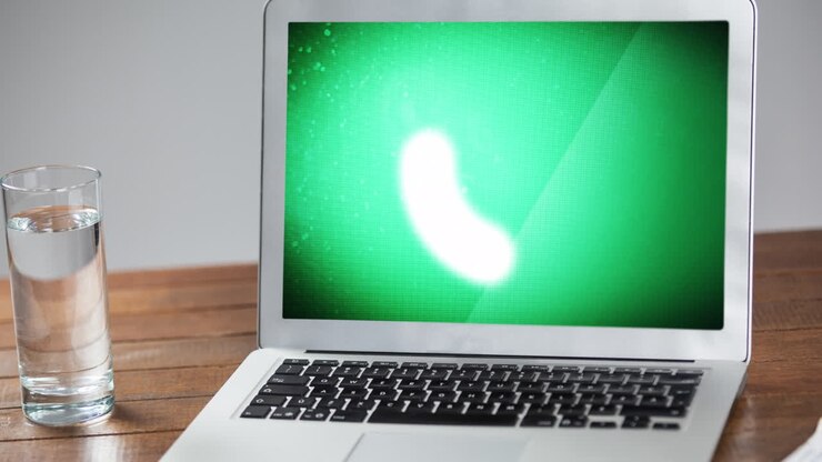 Animation of data processing on laptop screen