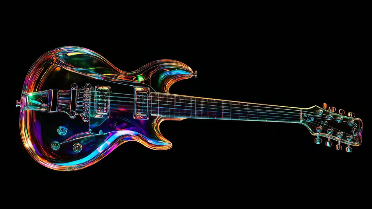Abstract Rainbow Electric Guitar