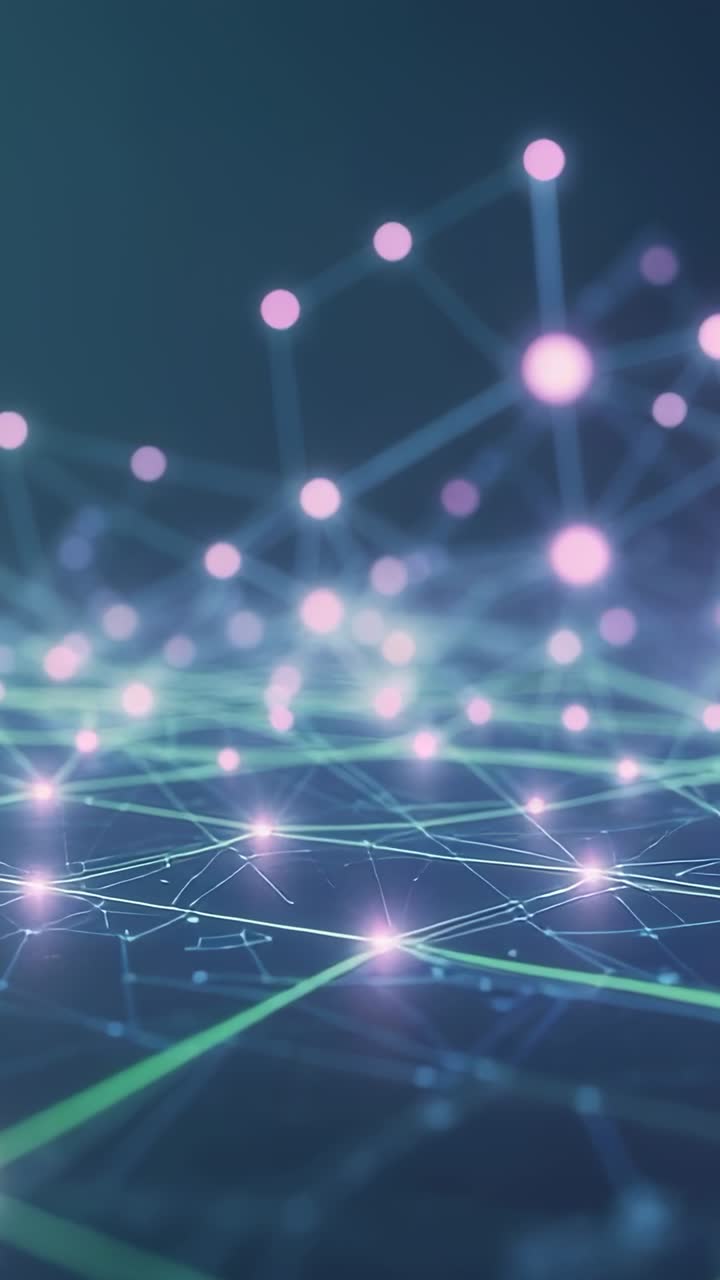 Vertical video: Opening animation showing network expanding on dark gradient with pulsing nodes