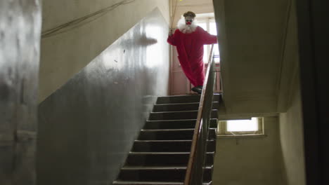 scary clown in a abandoned house