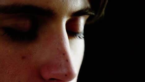 Close-up-of-androgynous-man-face