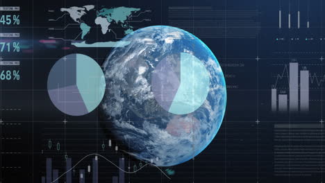 animación de las estadísticas y el procesamiento de datos financieros en todo el mundo