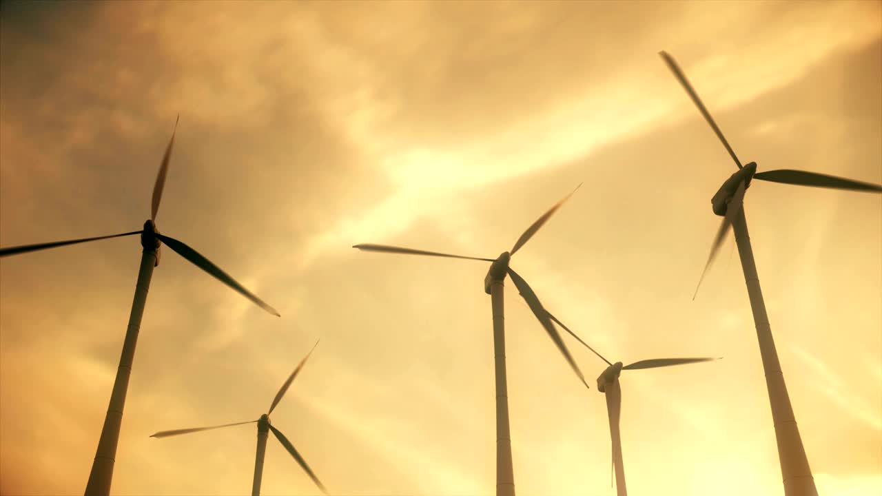 풍력 발전소 터빈의 영화적 설립