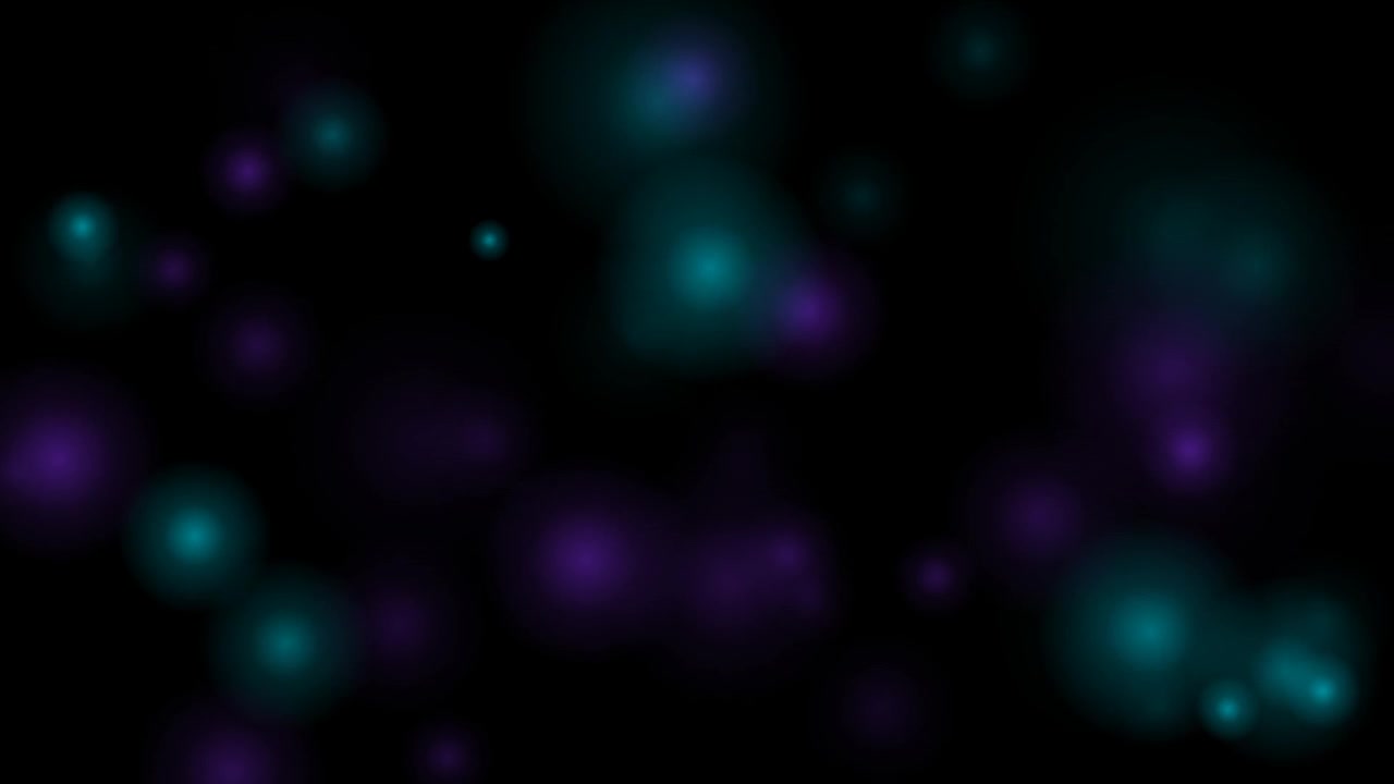 Abstract Motion Background with Floating Teal and Purple Bokeh Lights