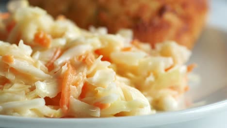 close-up of cole slaw