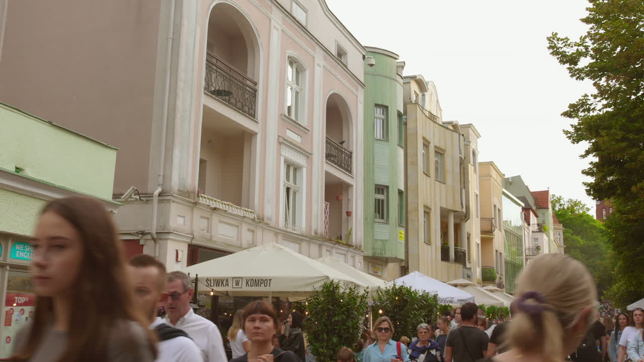 Busy Street Scene in a European City