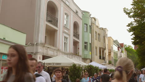 busy street scene in a european city