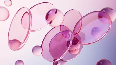 투명한 기하학 유리 배경, 3d 렌더링