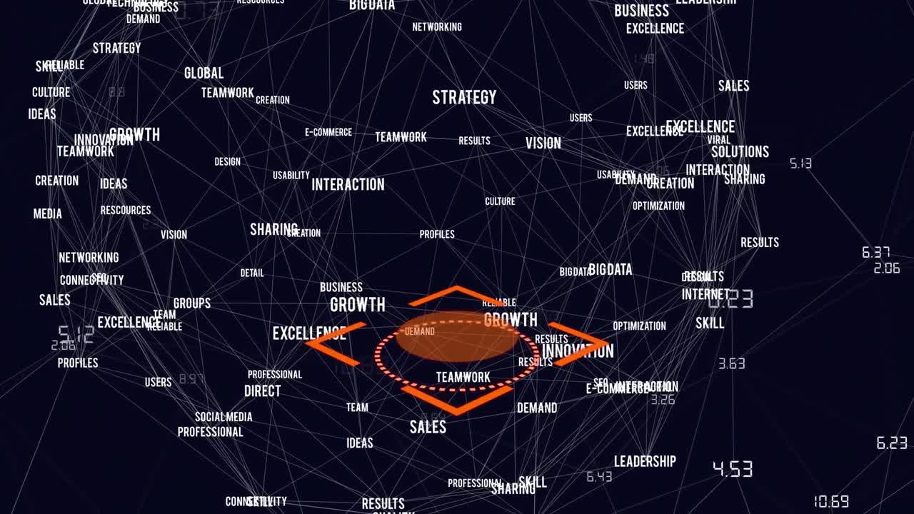 animación de la red de conexiones sobre fondo azul